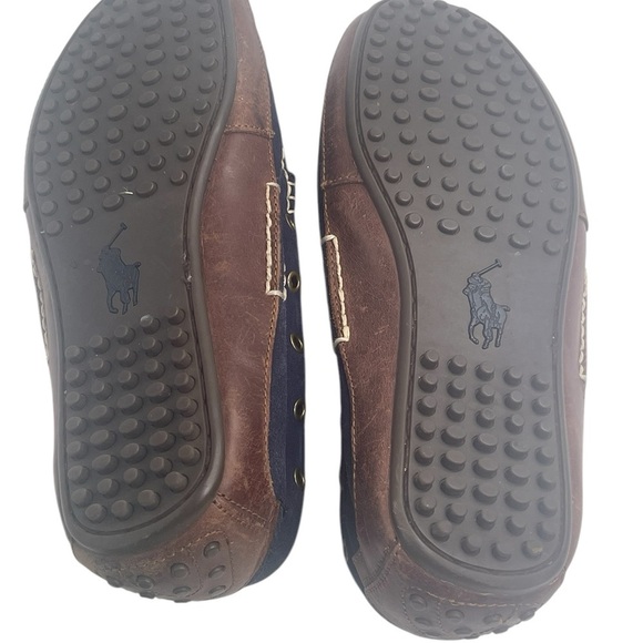 Polo Ralph Lauren Wyndings Slip-On-Driving Men\'s Loafers Tan Navy SZ 9.5 main image 11